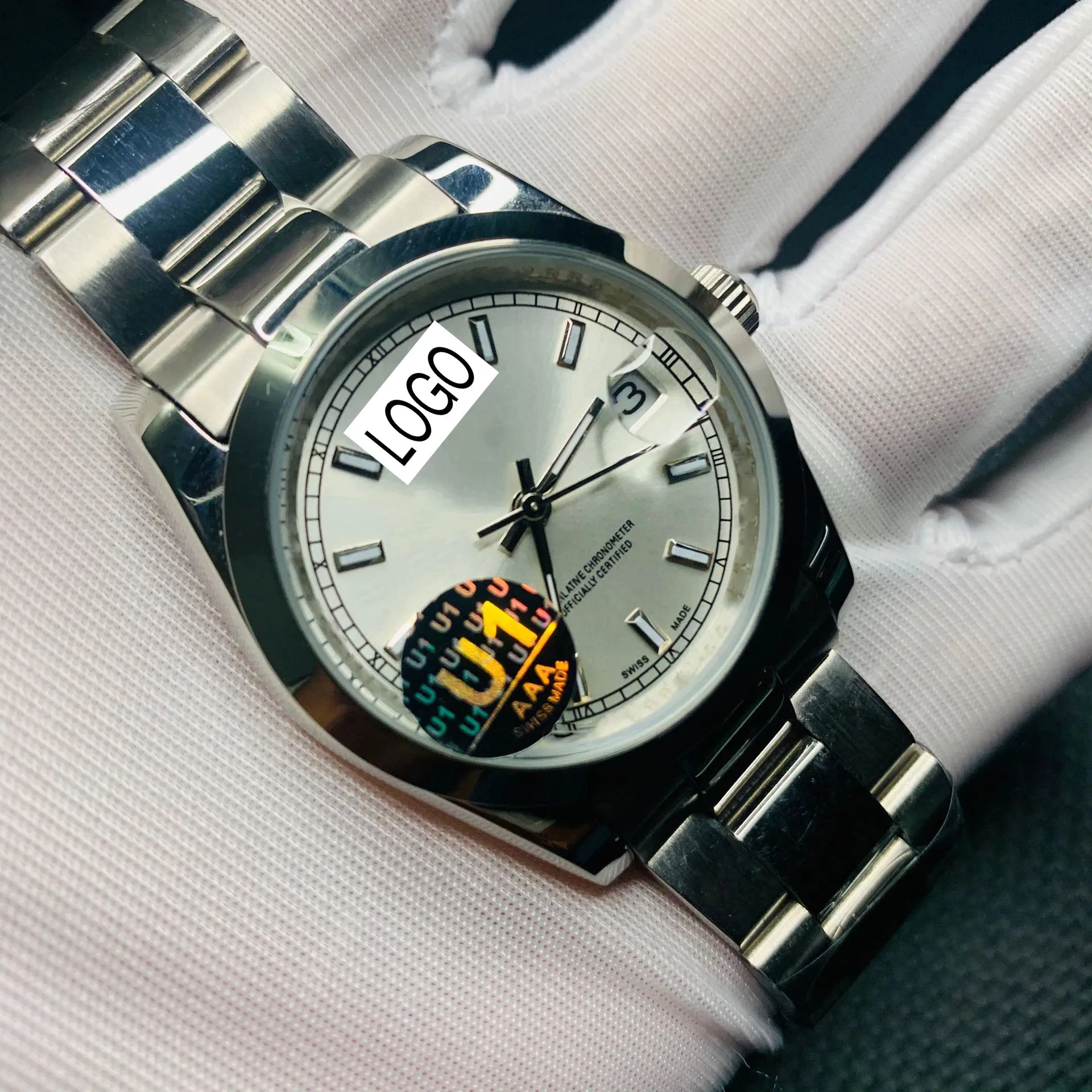 

top 2020 new 36mm unisex silver dial watch Glide Smooth second hand watch luminous mechanical Watches datejust