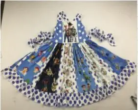 blue twirl dress Очаровательное нарядное платье для девочек с героями мультфильмов; Лидер продаж; Детские платья с оборками - Цвет: blue twirl dress