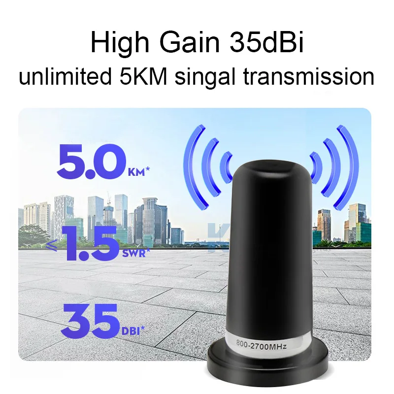 GSM 2G 3G 4G Antenna 35dBi 800-2700MHz 3 Meters Cable SMA Male N Vehicle Car Magnetic Mount Antena Signal Booster | Мобильные