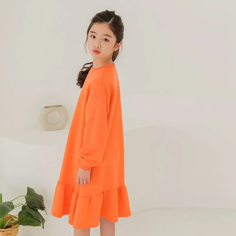 

teenager girls fashion solid casual dresses clothing 4 colors kids girls spring long sleeve cotton flare dress 4 to 14 years