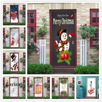 self adhesive children room home decor 3d pvc door sticker print waterproof snowman wallpaper merry christmas suits wall art