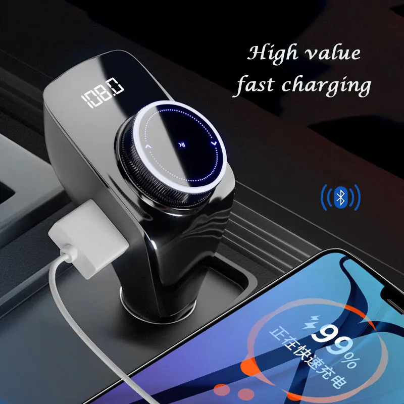 Fm-трансмиттер модулятор беспроводной Bluetooth 5 0 AUX Автомобильный MP3-плеер двойное