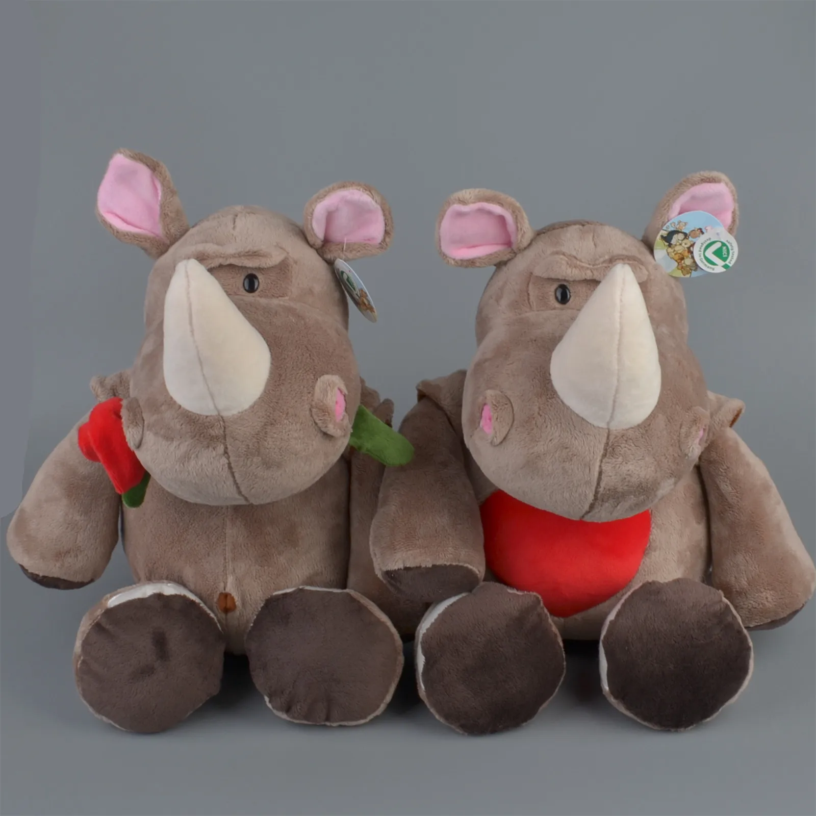 40 см носороги плюшевая игрушка для влюбленных стиль любовь розы земля танк
