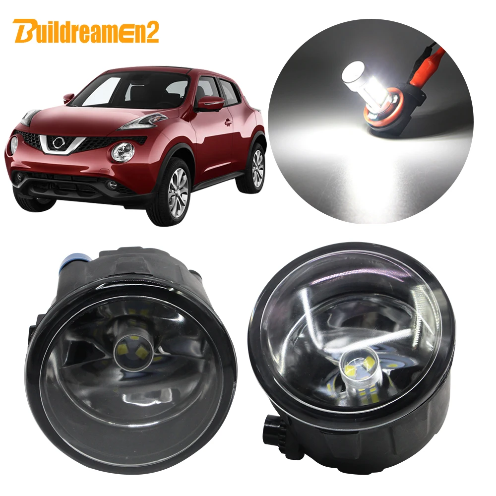 

Buildreamen2 For Nissan Juke F15 Hatchback Car Styling H11 Fog Light Assembly Lampshade + Bulb DRL 12V 2010 2011 2012 2013 2014