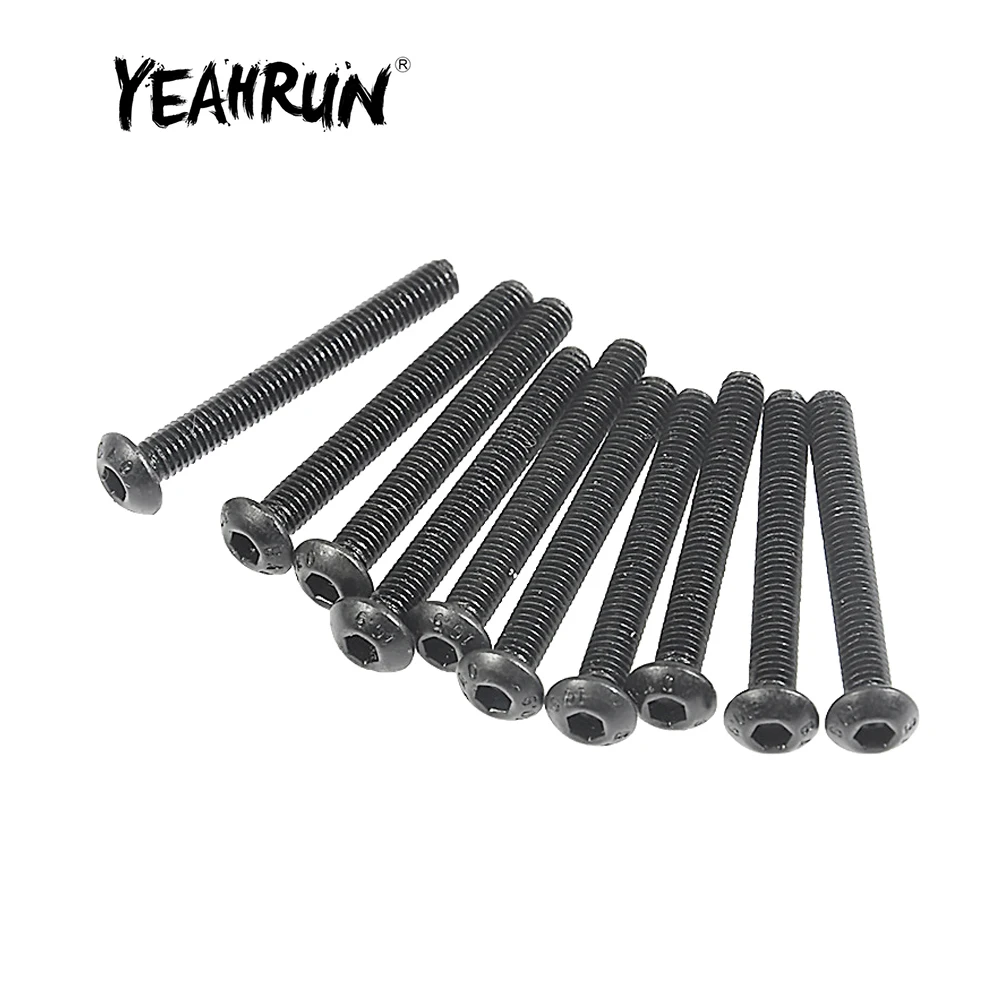 

YEAHRUN 10Pcs Metal M2x6mm M2.5x8mm m3x6/8/10/12/18/20/22/25mm Hex Socket Round Button Head Screws for RC Car Model Toys Tools