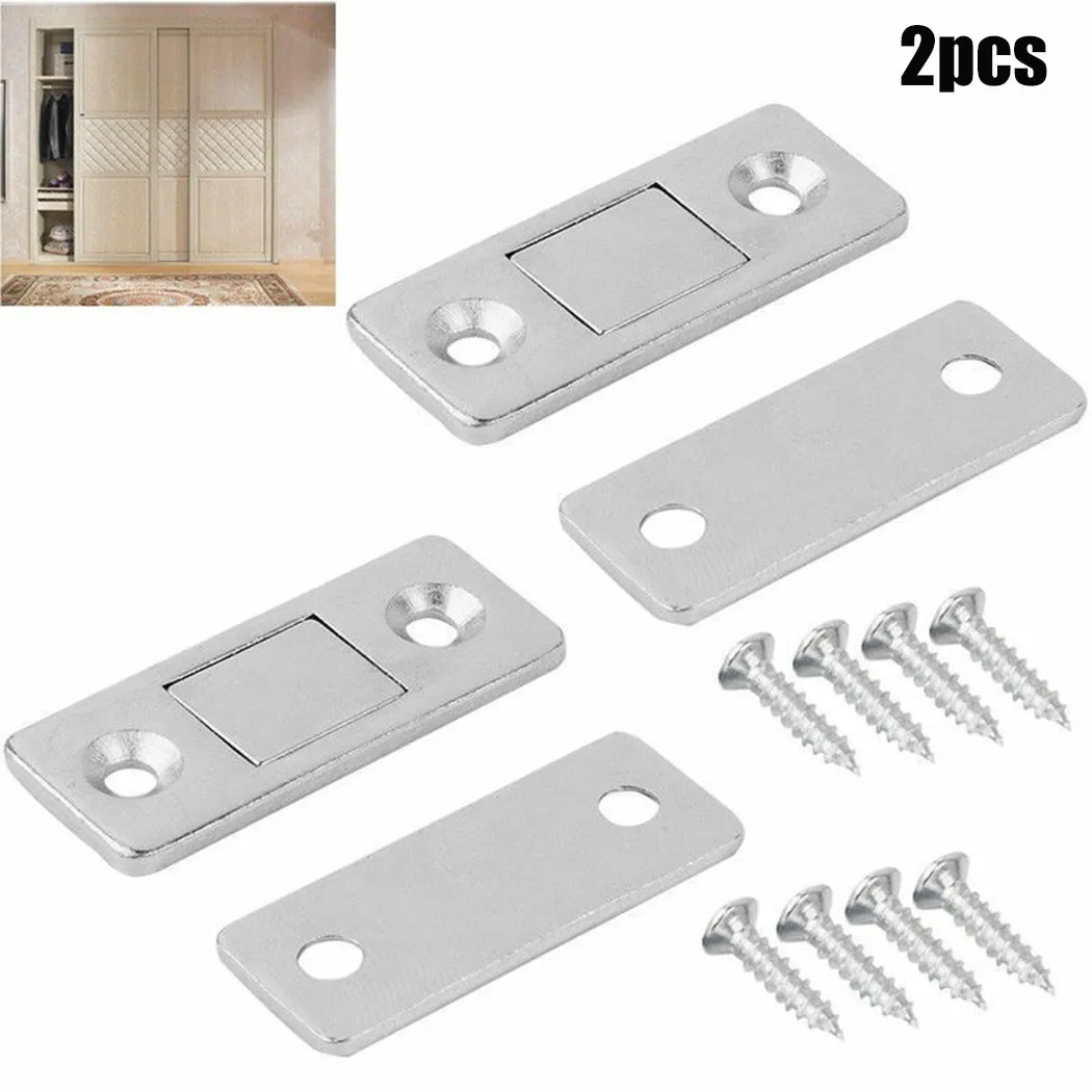 

2Pcs Furniture Fittings Strong Magnetic Door Closer Cabinet Catches Latch Magnet Wardrobes Door Stopper Cupboard Closures