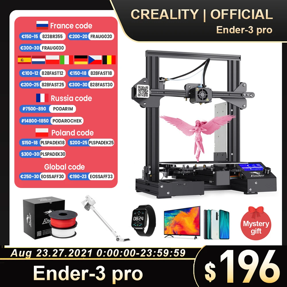 CREALITY 3D Ender 3 профессиональный принтер печати крупный шрифт Размеры возобновить