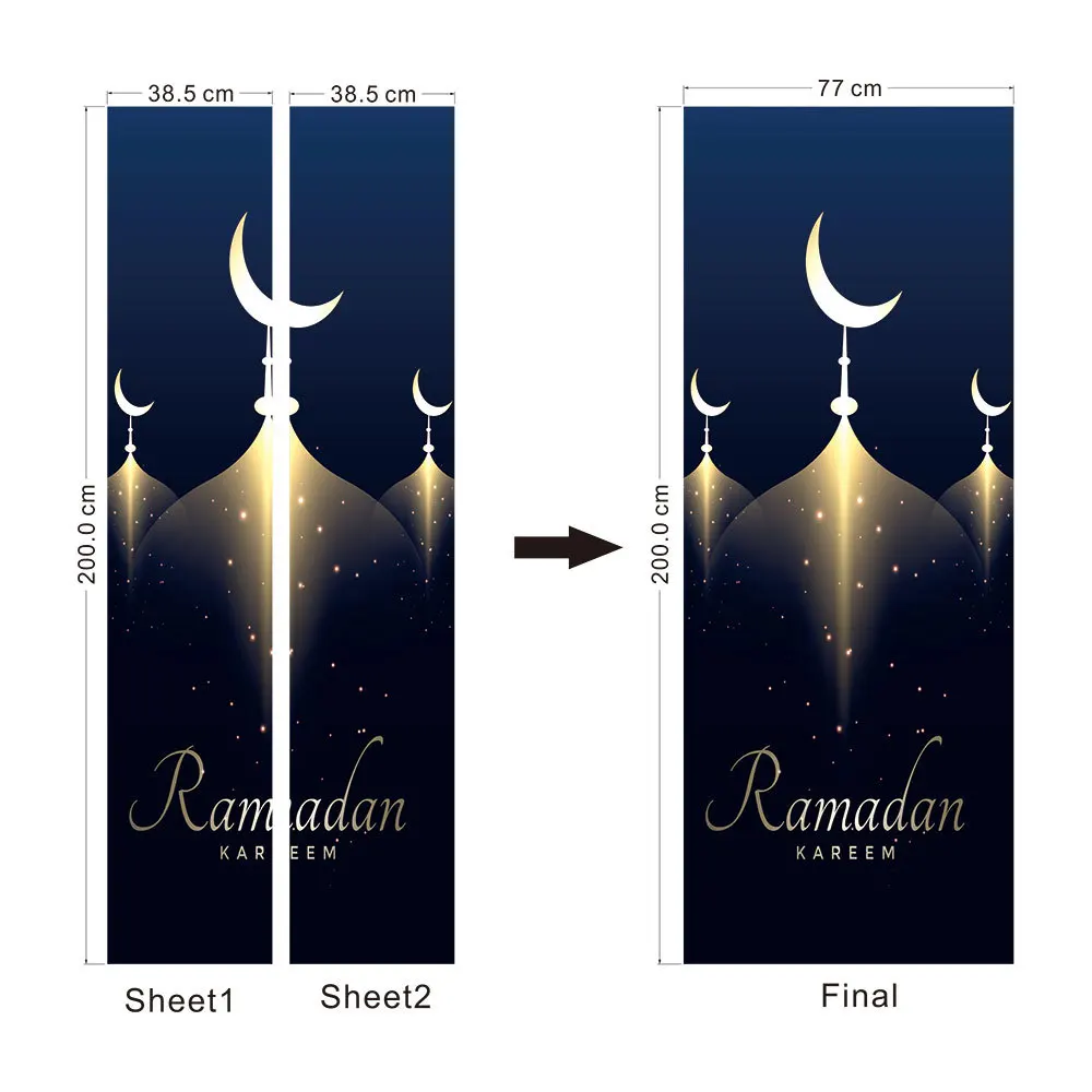 

Muslim Culture Ramadan Stickers PVC Door Decor Sticker Mural Home Decoration Accessories