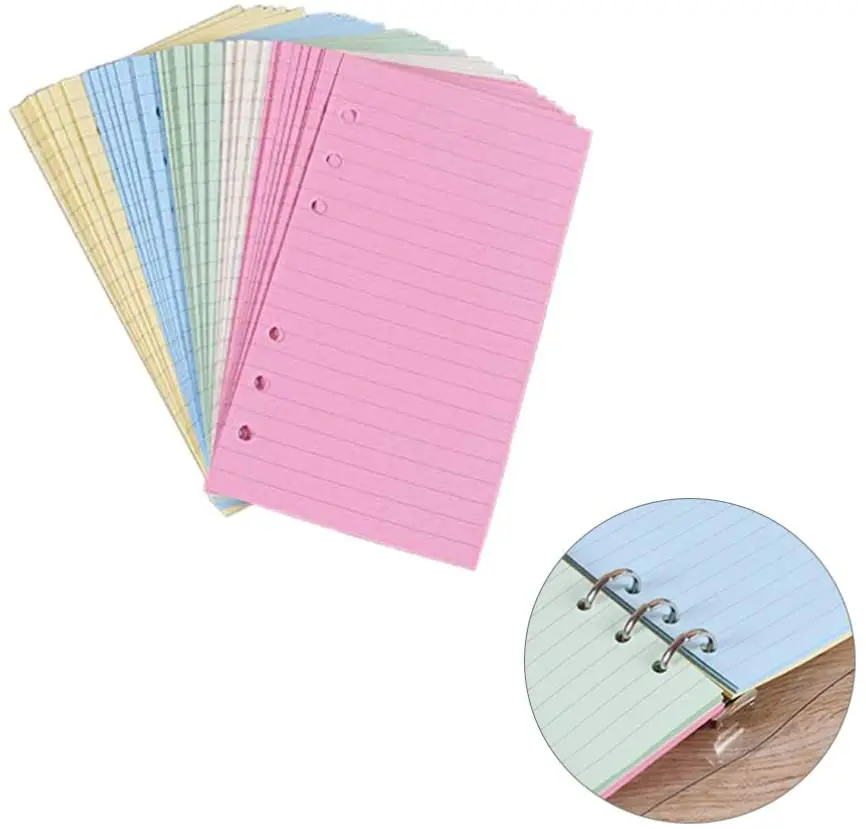 

New 50 Sheets Kawaii A6 Loose Leaf Notebook Refill Spiral Binder Index Paper Inner Pages Colorful Daily Planner Mix Color Agenda