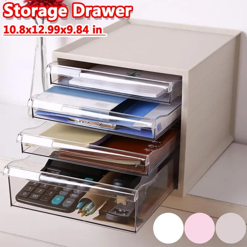 

Transparent Storage Rack Book Document Pencil File Storage Holder Multilayer Box School Office Stationery Desktop Organizer