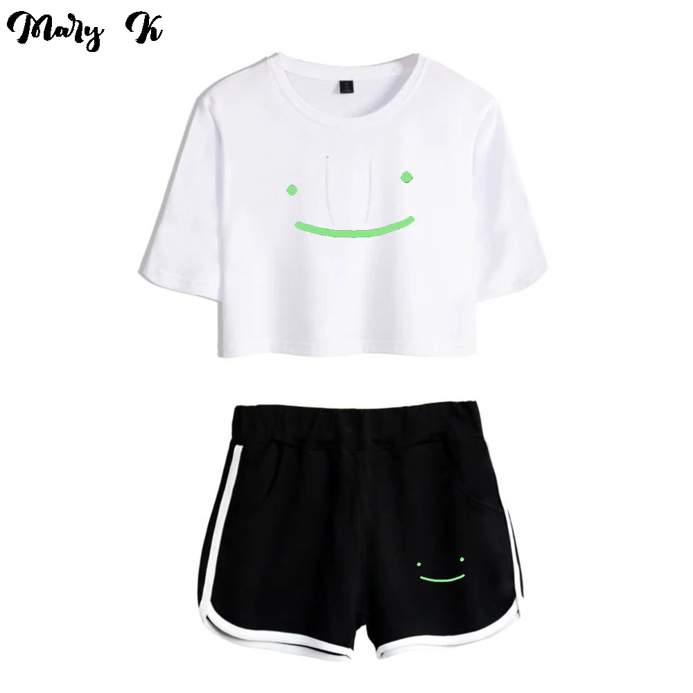 

Женский спортивный костюм Dream Merch из двух предметов: шорты и милая футболка в стиле Харадзюку