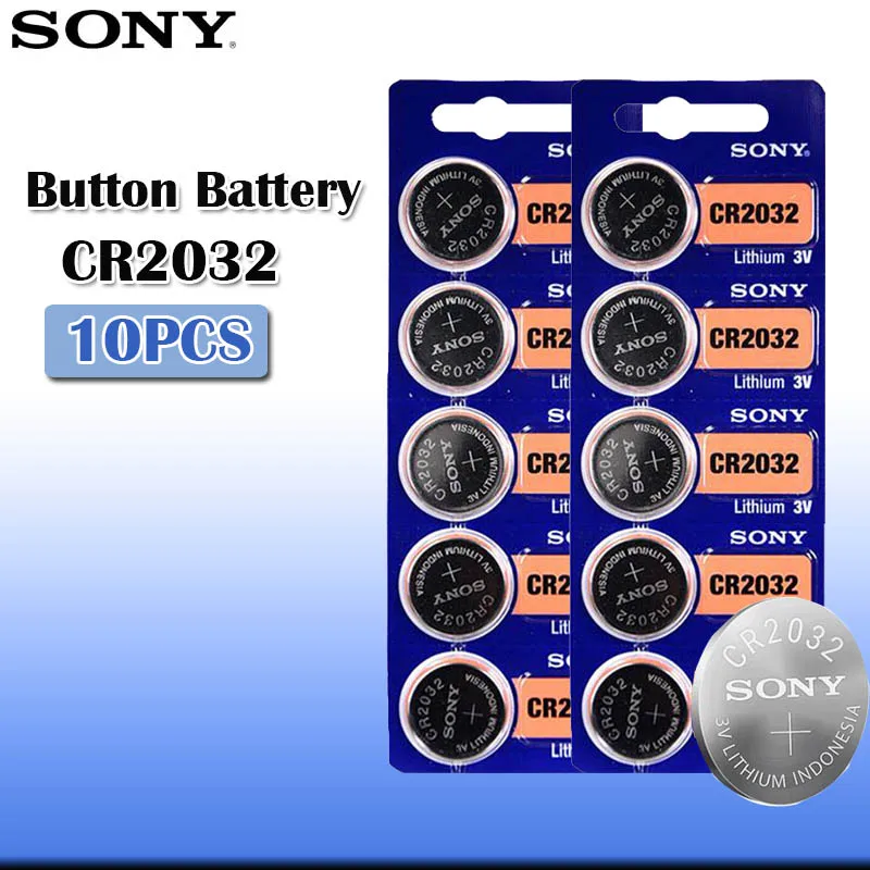10 шт./лот sony CR2032 3 в оригинальная литиевая батарея для часов с пультом дистанционного управления калькулятор CR2032 кнопочные батарейки для монет