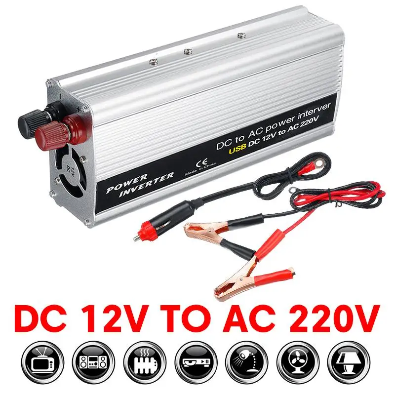 KROAK 4000 Вт DC 12 В к AC 220 В USB автомобильный инвертор зарядное устройство конвертер адаптер DC 12 к AC 220 модифицированный синусоидальный волновой трансформатор