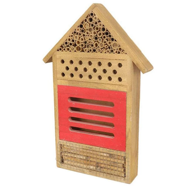 

Insect House Natural Wooden Bee Hotel Garden Decoration Nests Box for Ladybugs Lacewings Butterfly