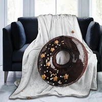 fashion 3d printing comfortable printed flannel sheet bedding soft blanket square picnic soft blanket quick dry donut