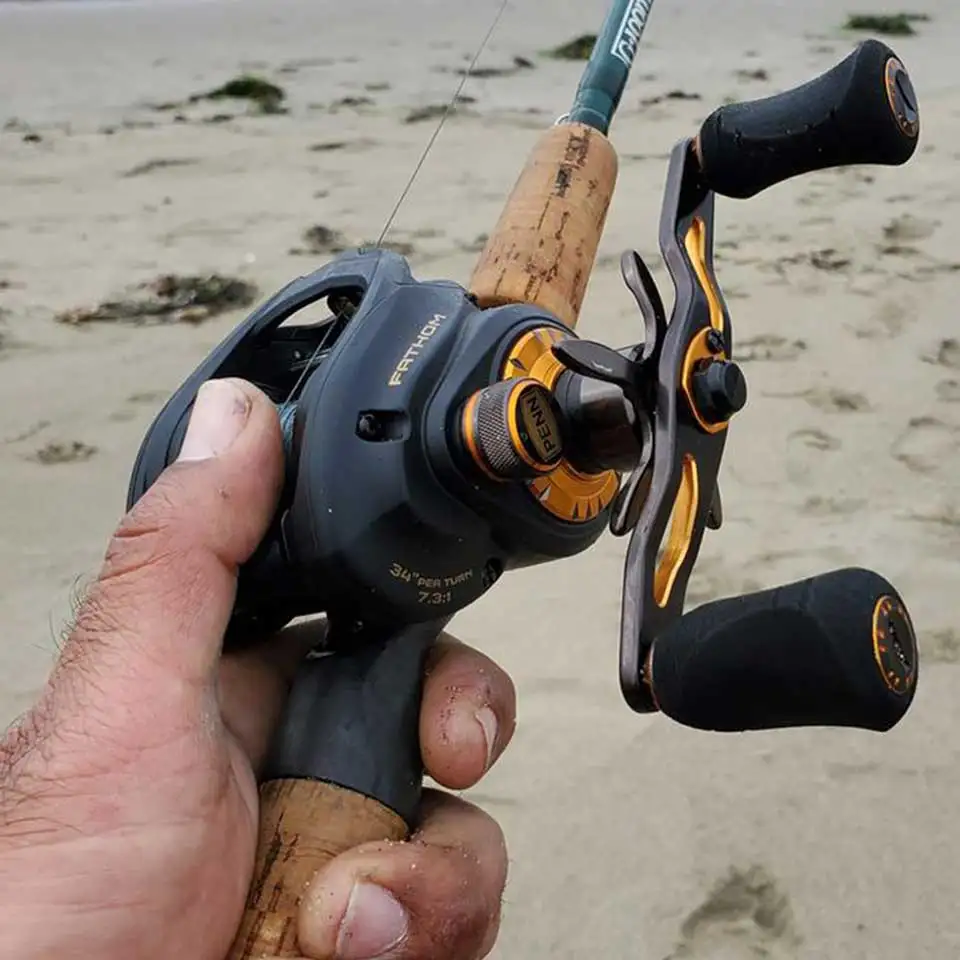 Новая Низкопрофильная катушка для заброса приманки PENN FATHOM 6 + 1 подшипниковая