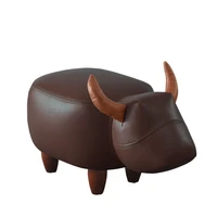 creative cow sofa stool change shoes solid wood footstool pig elephant stool animal sheep dressing storage stool