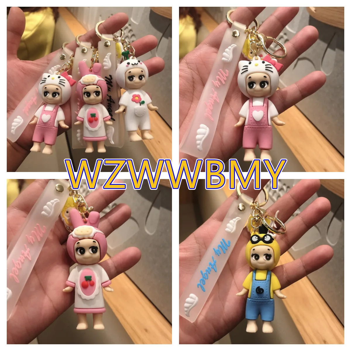 

Creative Cartoon Cute Angel Baby Keychain Accessories Girl Kawaii Bag Small Pendant Model Car Decorations Interesting Pendant