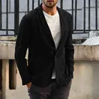 Мужской Блейзер, костюмы, топы, облегающие костюмы из смеси льна с карманами, однотонные костюмы с длинным рукавом, Блейзер, мужская верхняя одежда, деловые костюмы на заказ, 2021