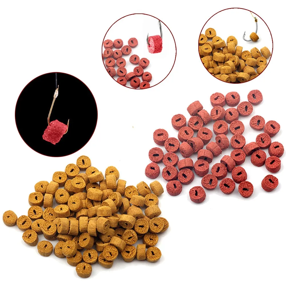 

100 Pcs Carp Fishing Hollow Bait Grass Carp Baits Fishing Baits Lure Formula Insect Particle Boilie Pellets Hook Up Baits Hot！