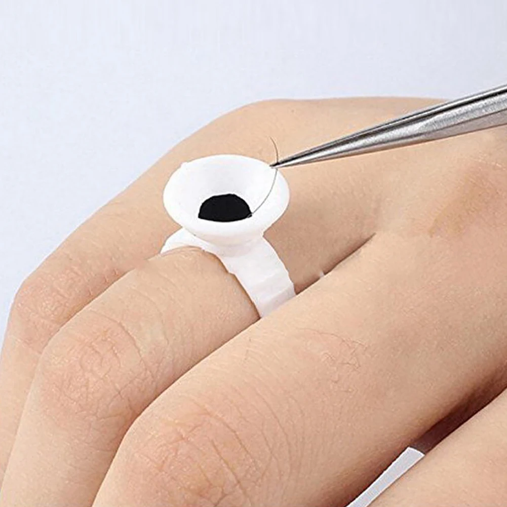 50 шт. пигмент Клей Кольца чернила держатель для бровей Перманентный макияж