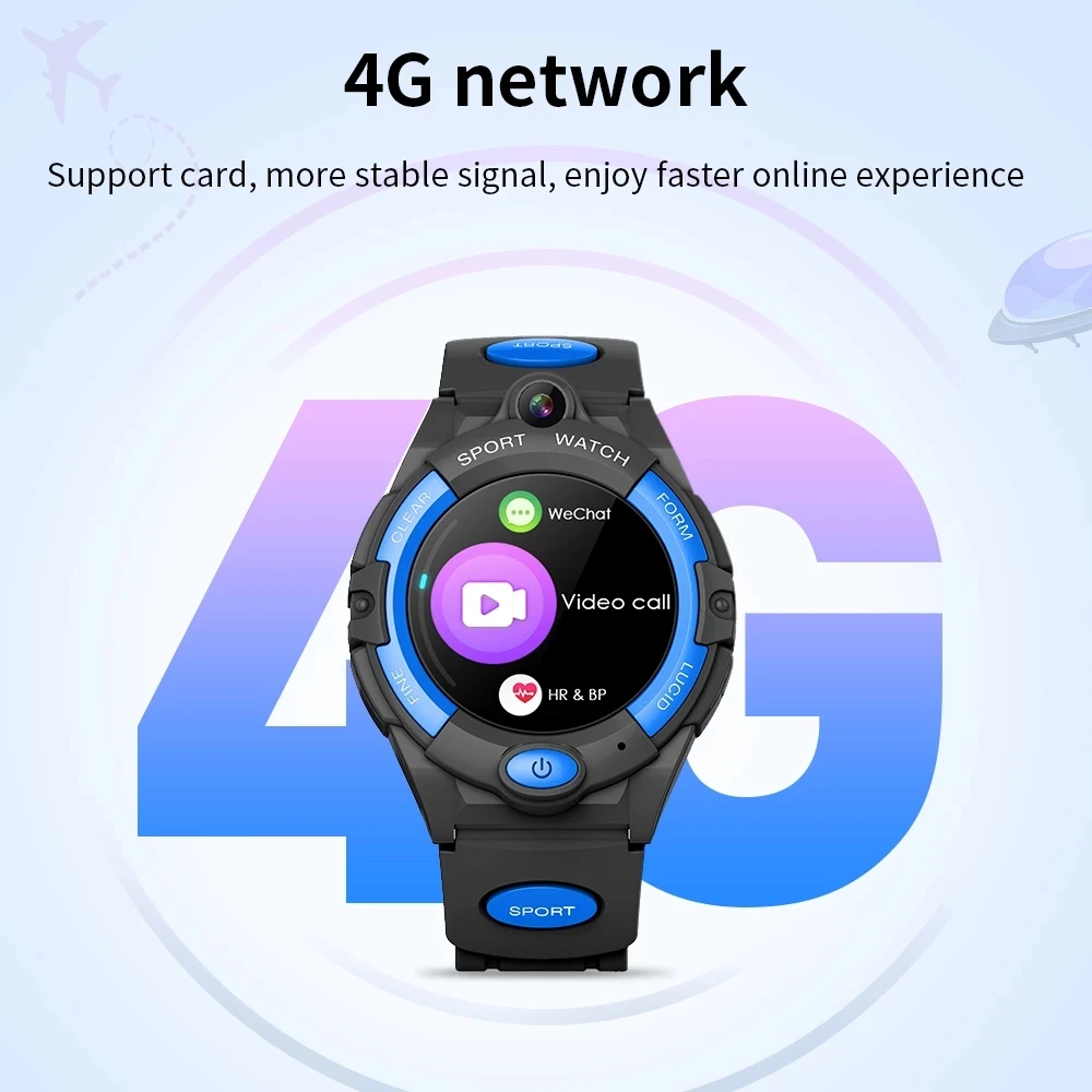 Смарт-часы GEJIAN GPS для мужчин и женщин Детские с Wi-Fi видеозвонком 4G SIM-картой