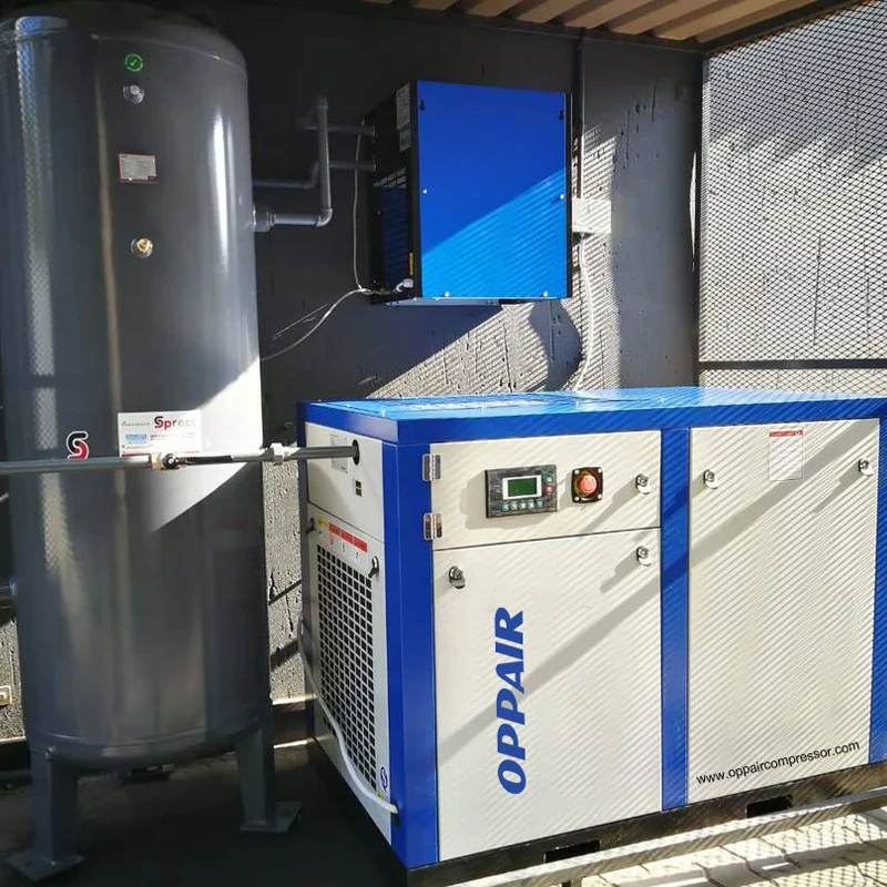 Промышленный винтовой воздушный компрессор OPPAIR с инвертором фиксированной