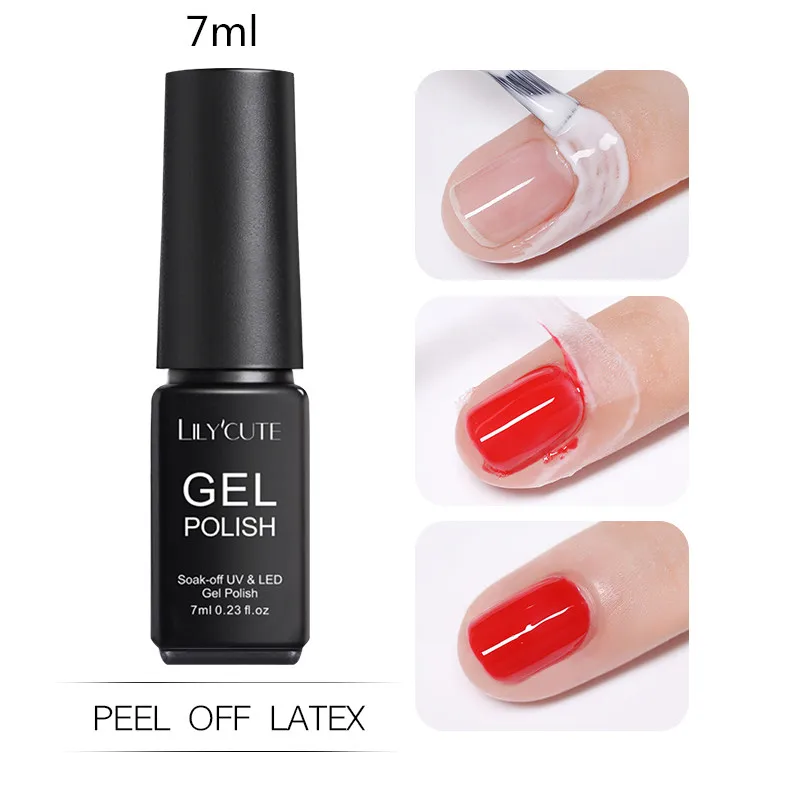 7ml LILYCUTE 5 мл гель для ногтей жидкая лента отшелушивается от белого цвета без запаха быстрая сушка гель для ухода за кожей края ногтей Полировочный для ногтей, Маникюрный Инструмент - Цвет: 7ml