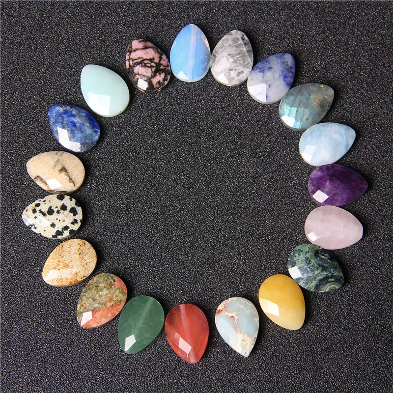 

5pcs Natural Stone Faceted Water Drop Shape Amazonite Amethysts Quartz Crytsal Loose Beads DIY Bracelet Ear Studs Accessories