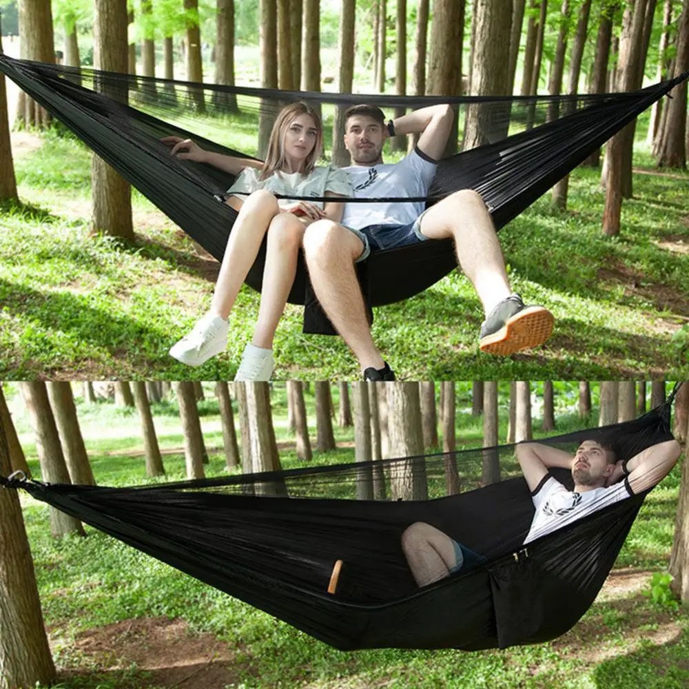 

1sets Outdoor Camping Hammock Portable Jungle Outdoor Swing Hammock Fast Open Mosquito Net Sleeping Hanging Bed Hanging Chair