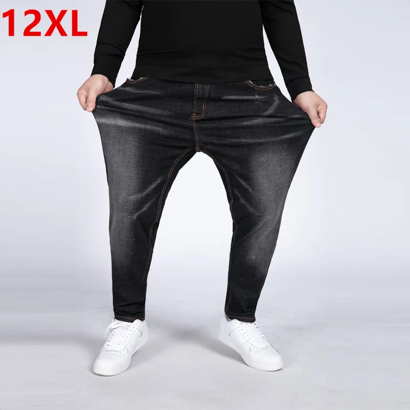 Модные мужские брюки 12XL 10XL 8XL 6XL повседневные осенние джинсовые хлопковые