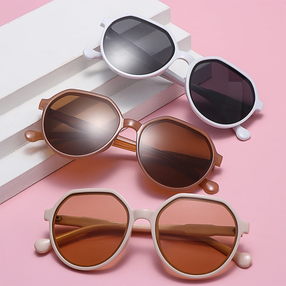 

New Round Frame Sunglasses Ins All-match Trend Sun Glasses Personalized Trend Candy Color Big Frame Women Man Gafas De Sol