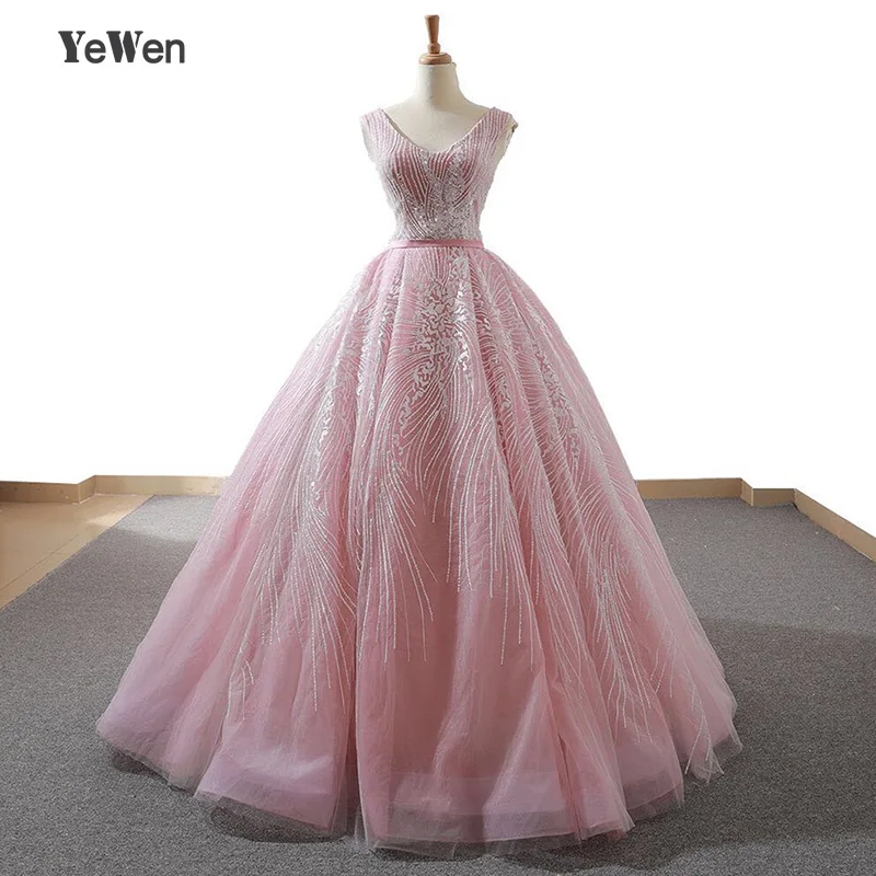 Великолепные вечерние платья YENWEN 2020 торжественное платье с круглым вырезом для