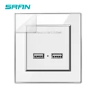 Настенная розетка SRAN с двумя USB-портами для зарядки, 5 В, 2,1 А