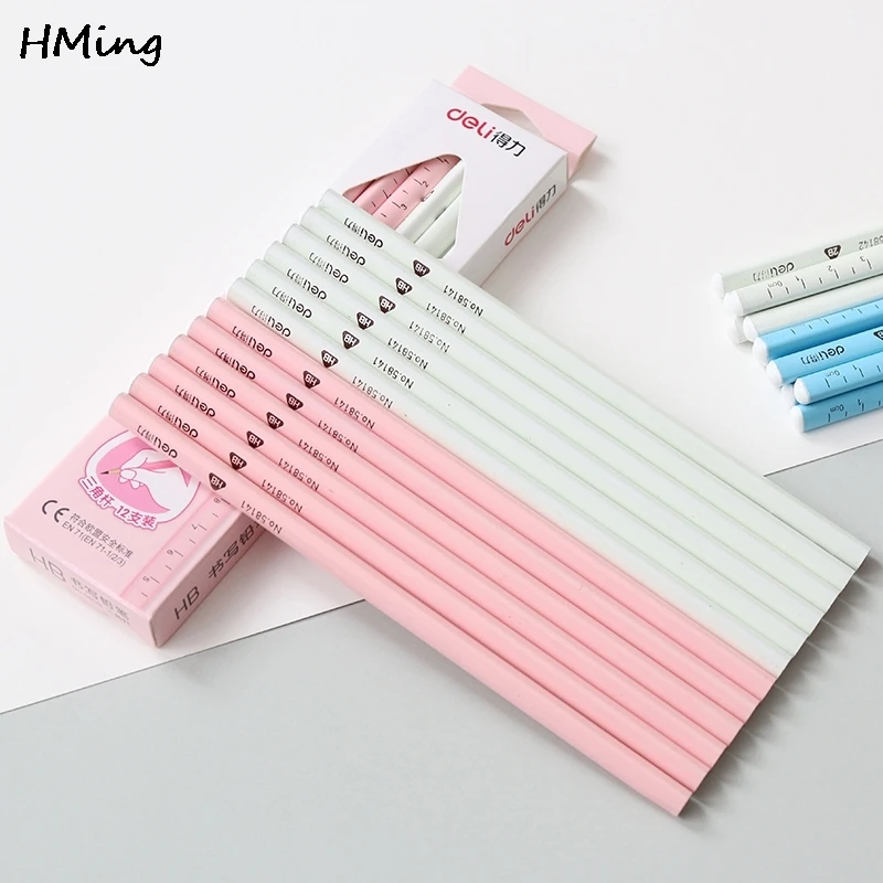 12 шт. HB 2B экзамен карандаш эффективная Канцелярия треугольные бар основной