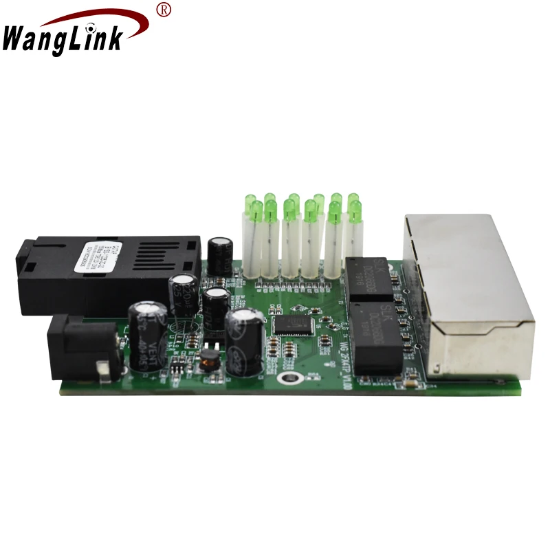 Wanglink Ethernet коммутатор 4 RJ45 1 SC волоконно оптический конвертер порт PCB 10/100