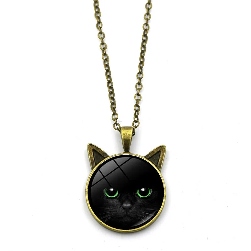 Ожерелье-подвеска с кошачьими ушками для мальчиков и девочек винтажная цепочка