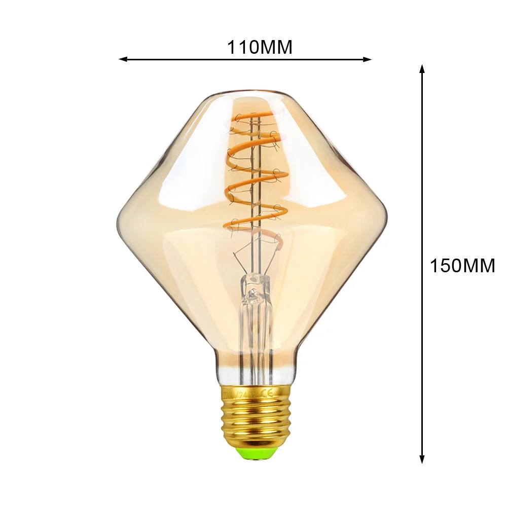 Led Bulbs Vintage Light Bulb 4Watts Dimmable 220V/240V Edison Screw E27 Base Gyro Cone Decorative 2000K Warm White | Лампы и освещение
