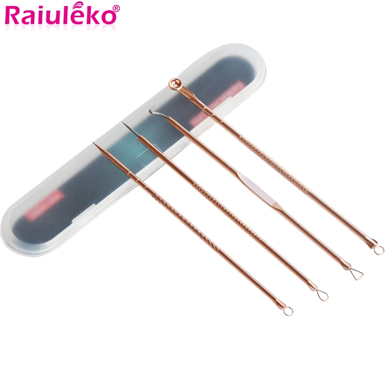 4 шт./компл. для удаления угрей акне иглы прыщей инструмент массажер лица уход за