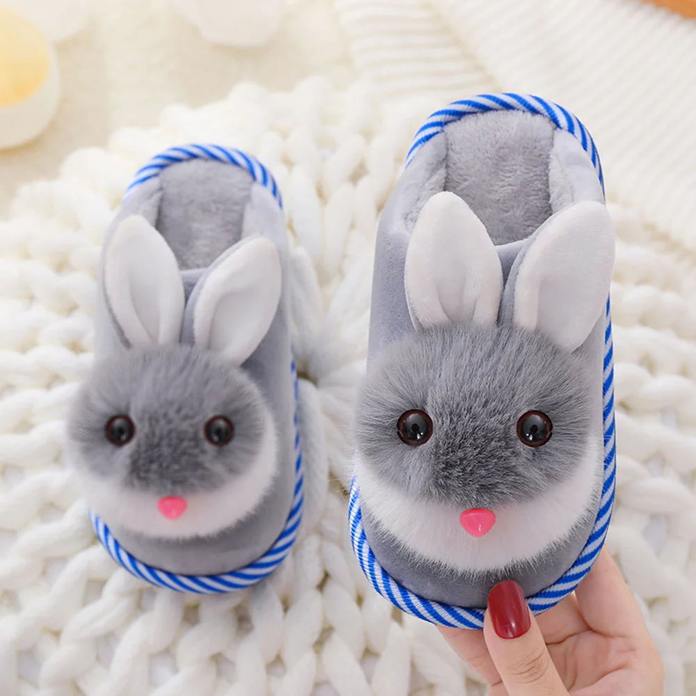 Очень милые домашние тапочки для детей зимняя теплая детская домашняя обувь с