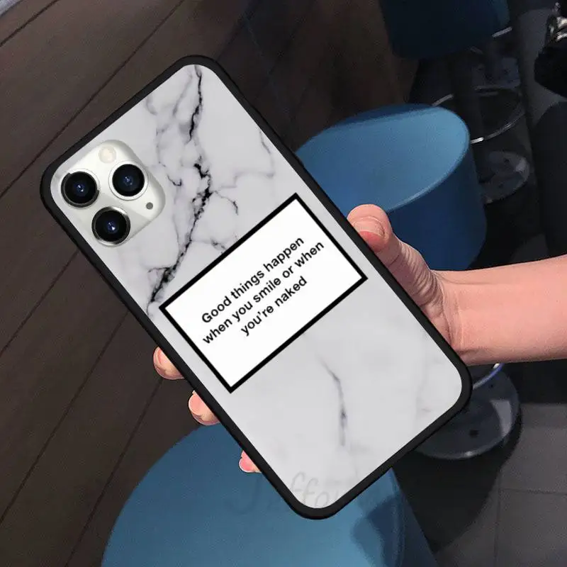 

Luxury fashion marble letter slogan Phone Case for iPhone 11 12 pro XS MAX 8 7 6 6S Plus X 5S SE 2020 XR shell cover funda