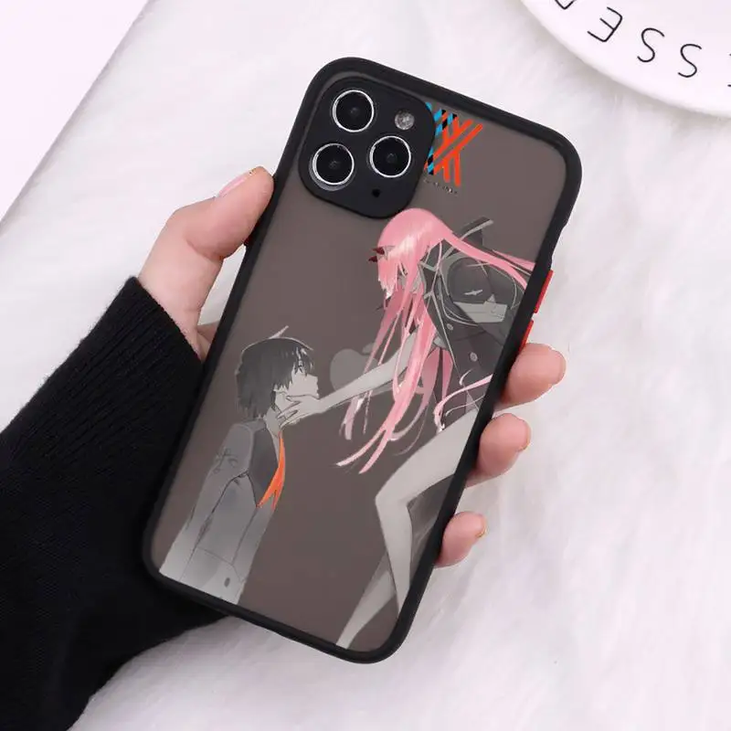 

Zero Two Darling in the FranXX Anime Phone Cases Matte Transparent For iPhone 12 Mini 11 Pro XR XS Max 7 8 Plus