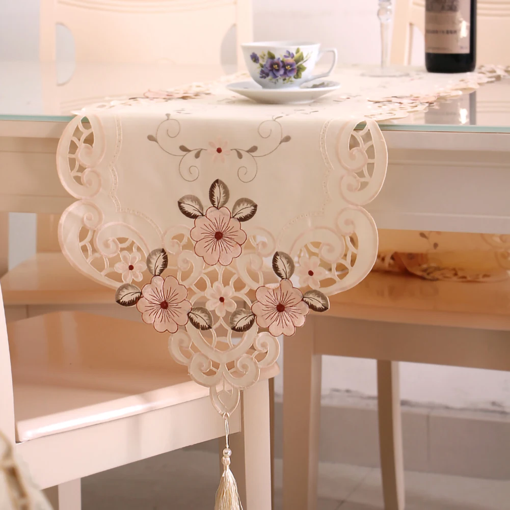 

European Classical Embroidery Table Tablecloth Home Dining Mat Home Fabric Decoration Kitchen Dinning Farmhouse Tabletop Decor