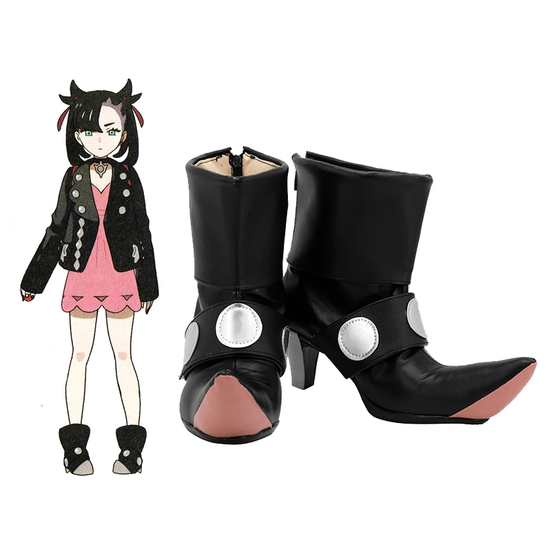 

Anime Sword/Shield Marnie Cosplay Shoes Boots PU Leather Shoes Halloween Carnival Party Shoes Prop Custom European Size