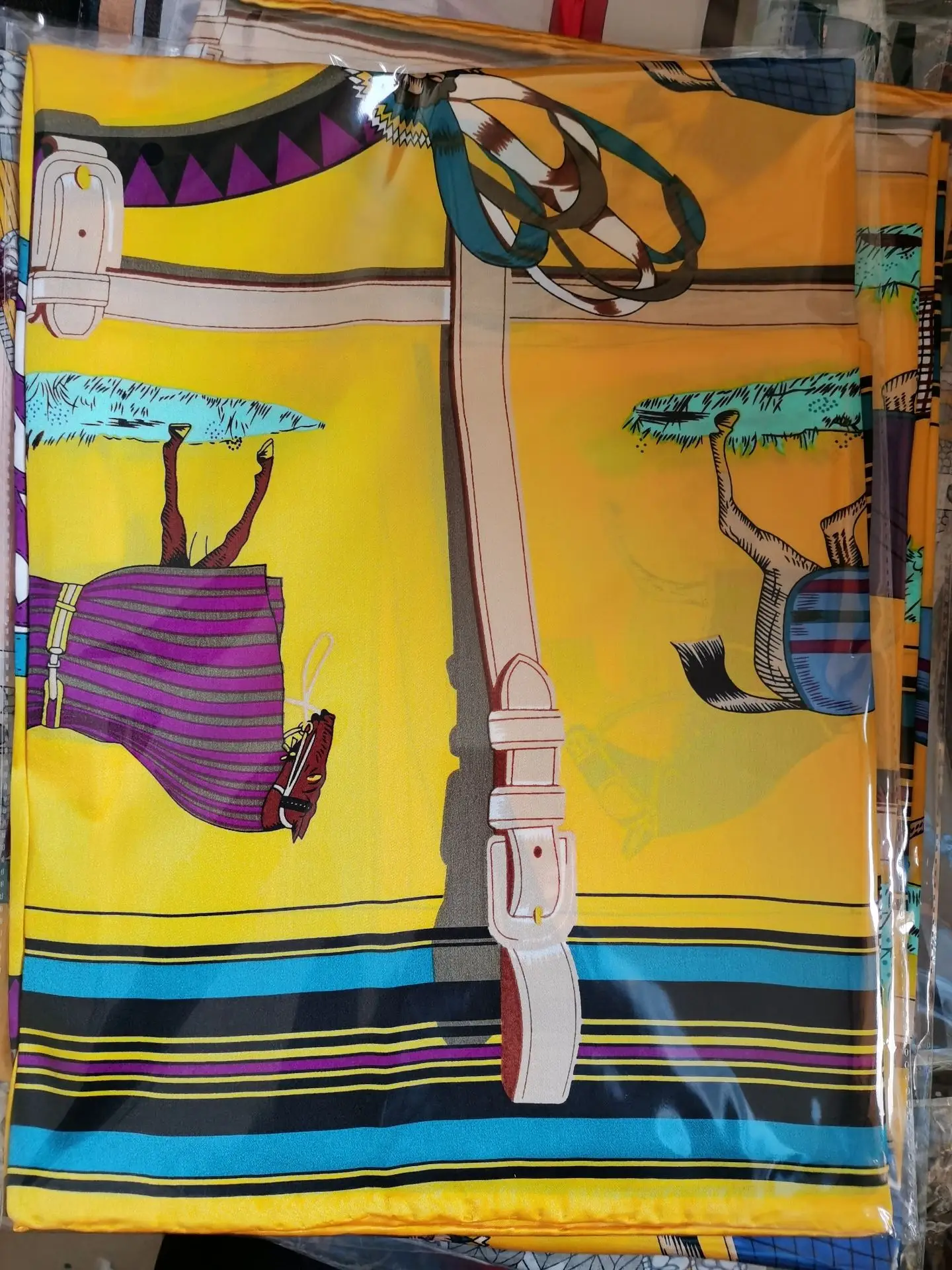 

100% Silk Scarf Shawl Women's Vintage Oversized Square Wraps Cape Party Accessories 110cm