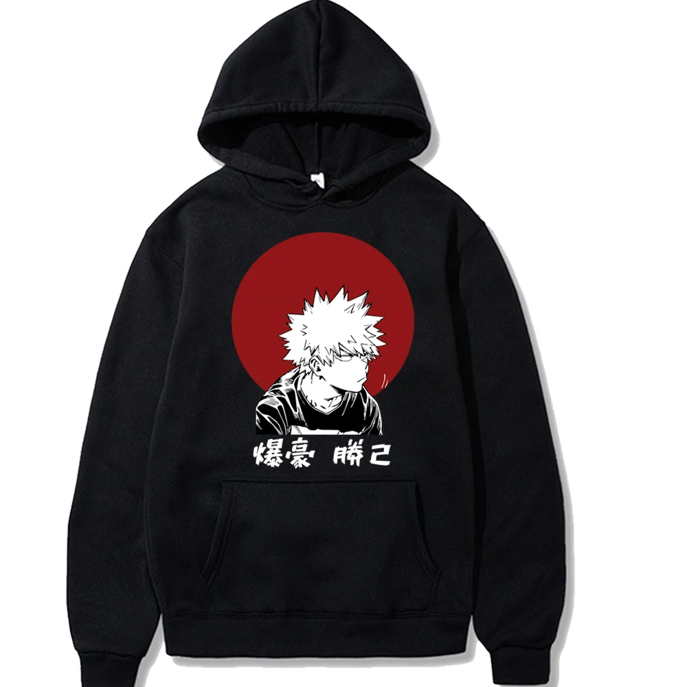 

New My Hero Academia Akugou Katsuki Hoodie Long Sleeve Basic Oversized Sweatshirt Printed Classic Men Funny Pullover Tops