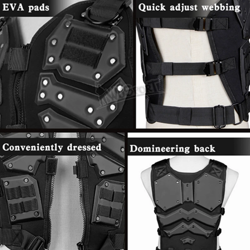 

Military Airsoft Vest EVA Pads Tactical Combat Vest Outdoor Shooting Hunting Vest Waistcoat Army CS Wargame Paintball Equipment