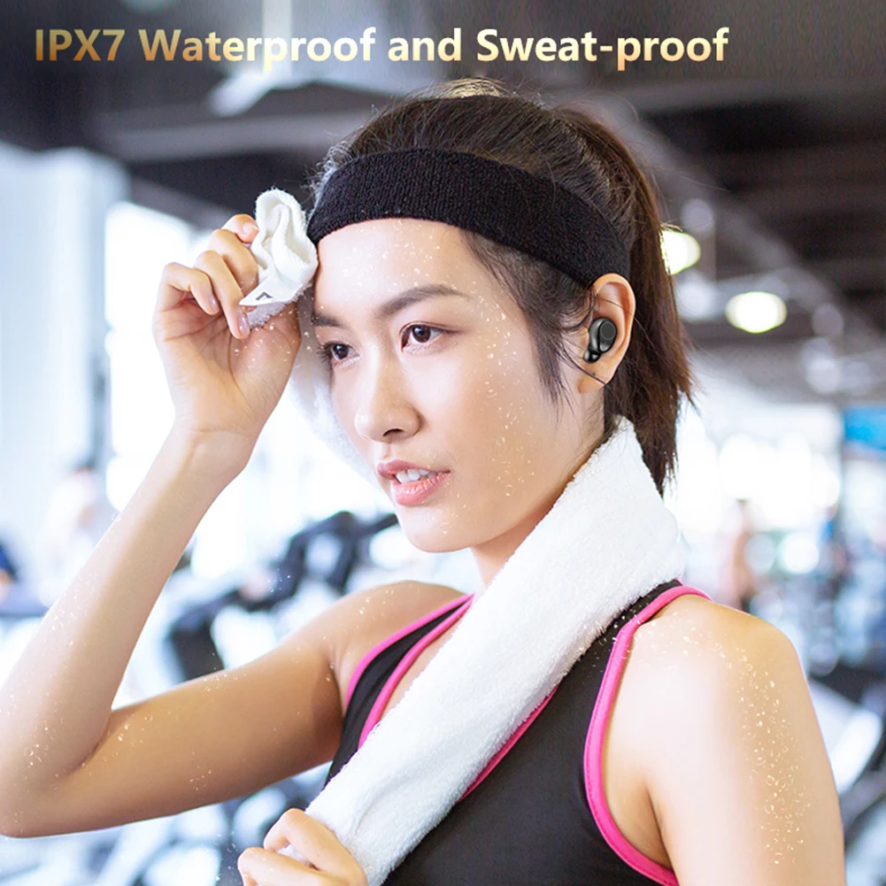 

F9 TWS 5.0 Mini In-Ear Bluetooth Headset, Triple Display Breathing Light, New Upgraded 9D Noise Reduction, Anti-Sweat