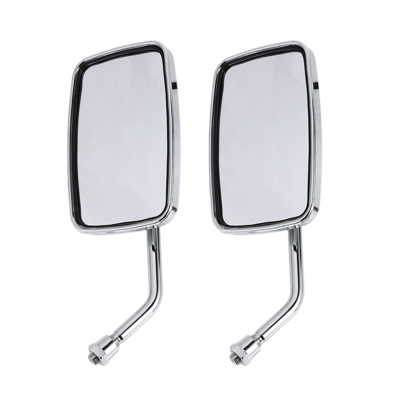 Прямоугольные мотоциклетные боковые зеркала заднего вида хромированные