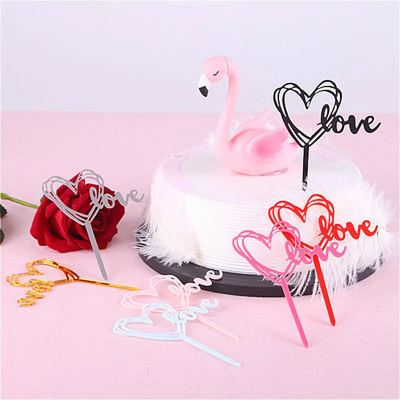 Звезд Луны торт фигурки жениха и невесты Облако флажки для торта на день рождения